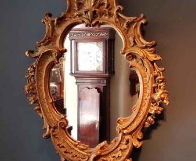 Victorian Timber Gilt Rococo Style Mirror - Image 1