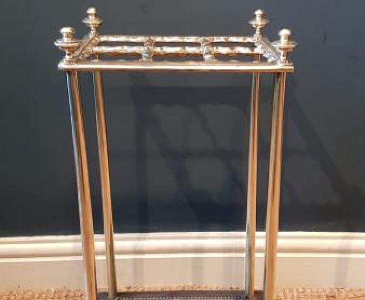 Superb Victorian Brass and Cast Iron Stick Stand  - Image 5