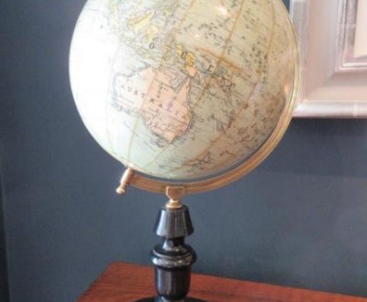 1920's 8" Papier Mache Terrestrial Globe - Image 1