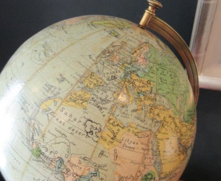 1920's 8" Papier Mache Terrestrial Globe - Image 7