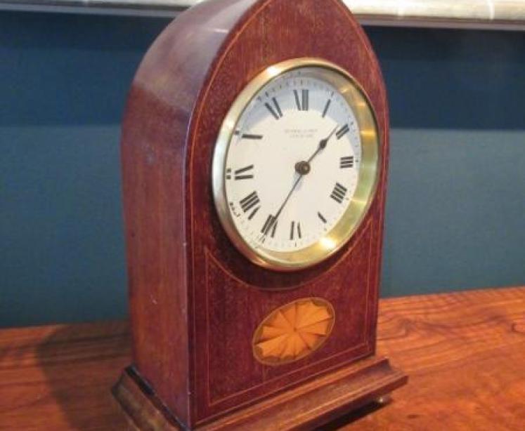 Edwardian Sheraton Inlaid Dent of London Mantel Clock - Image 7