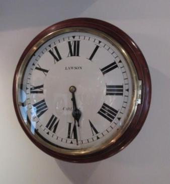 Antique Single Fusee 14" Dial Carlisle Wall Clock