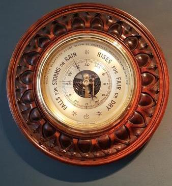 Superb Victorian Carved Mahogany Wheel Barometer
