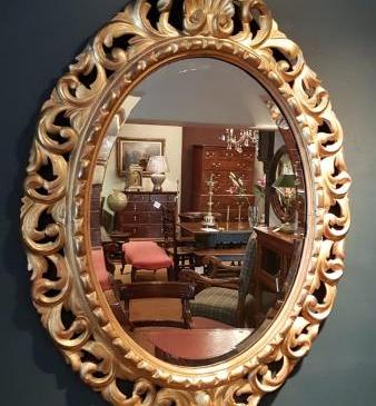 Superb Victorian Timber Gilt Oval Mirror