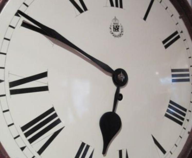 Antique RAF 14" Single Fusee Wall Clock - Image 2