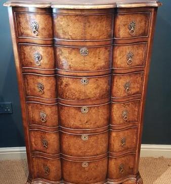 Fine 19th Century Burr Walnut Tallboy