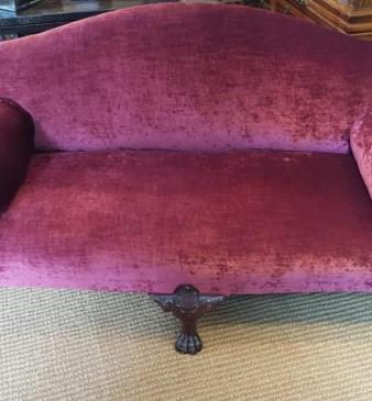 Superb Victorian Mahogany Carved Foot Sofa