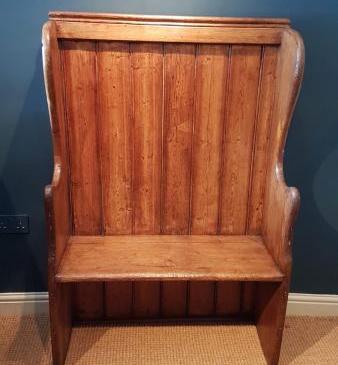 Antique George III Pitch Pine Settle