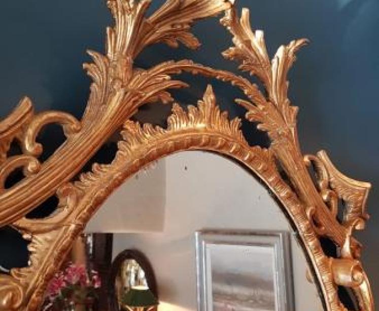 Victorian Timber Gilt Oval Mirror - Image 6