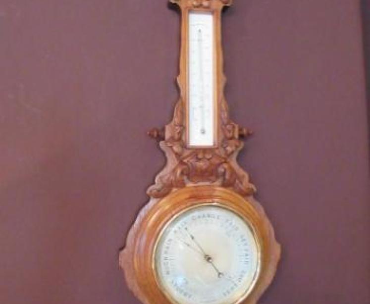 Small Mid Victorian Rosewood Banjo Barometer - Image 1