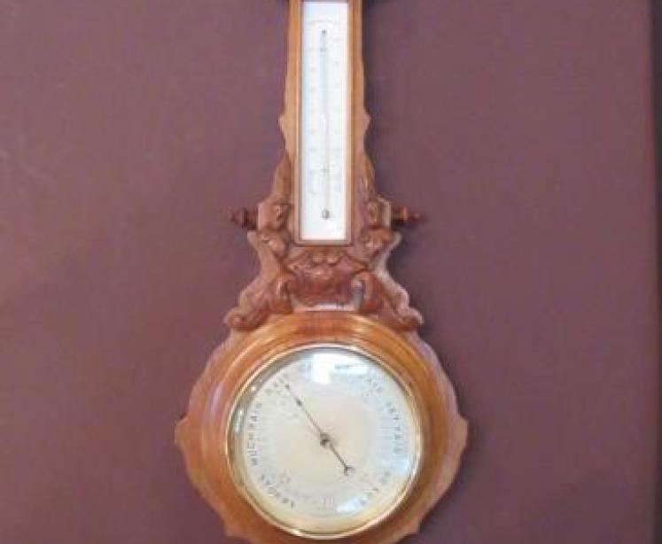 Small Mid Victorian Rosewood Banjo Barometer - Image 7