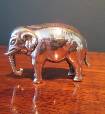 Rare Edwardian Period Silver Elephant Pin Cushion