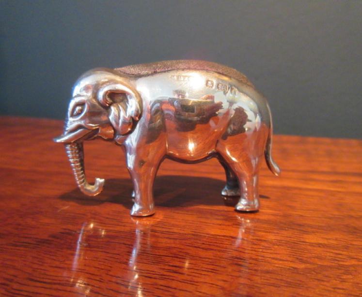 Rare Edwardian Period Silver Elephant Pin Cushion - Image 1