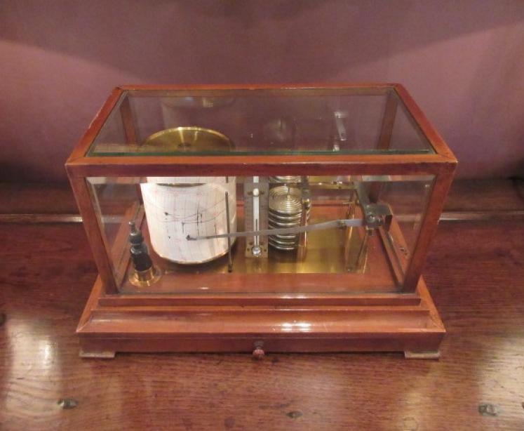 Victorian Walnut Cased Barograph with Thermometer - Image 1