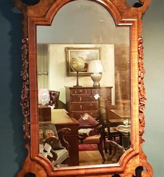 Early Victorian Walnut Mirror