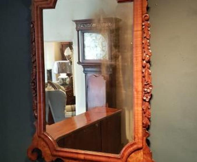 Early Victorian Walnut Mirror - Image 2