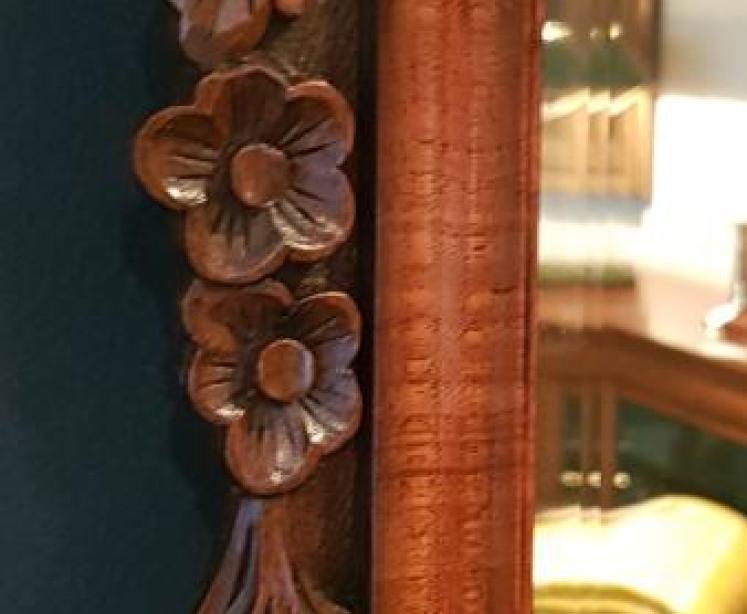 Early Victorian Walnut Mirror - Image 4