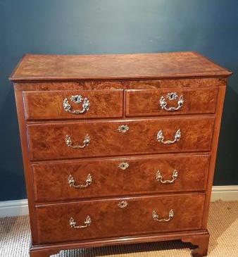 Superb Quality Victorian Burr Walnut Chest of Drawers