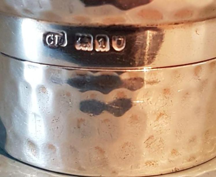 Antique Edwardian Planished Silver Trinket - Image 6