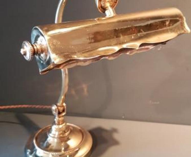 Edwardian Brass Desk Lamp - Image 6