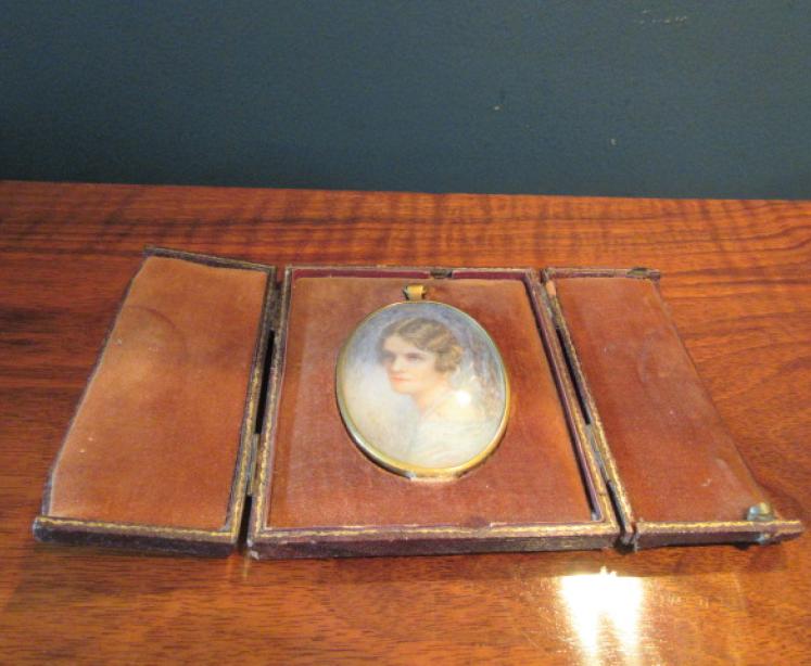Antique Miniature Portrait in Original Case - Image 2