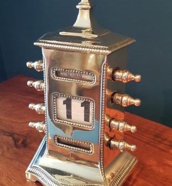 Superb Antique Brass Perpetual Desk Calendar by Tonks