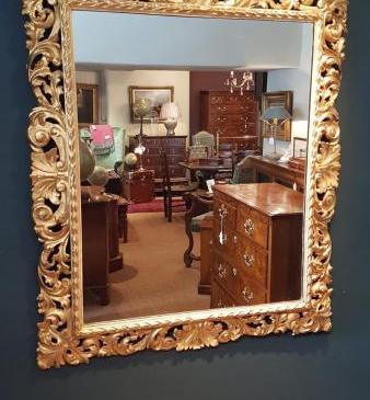 Superb Large Antique Timber Gilt Mirror