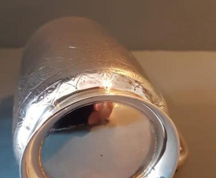 Victorian Engraved Silver Christening Mug - Image 5