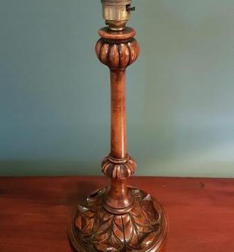 Quality Antique Walnut Table Lamp