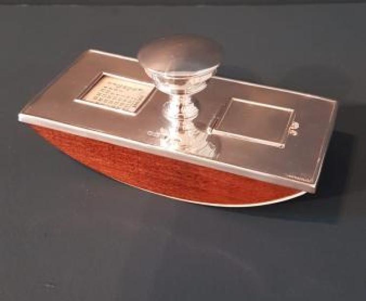 Silver Blotter with Stamp Holder - Image 1
