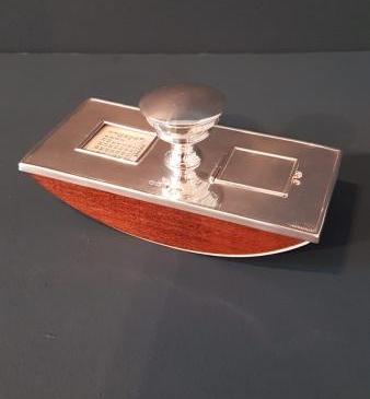 Silver Blotter with Stamp Holder