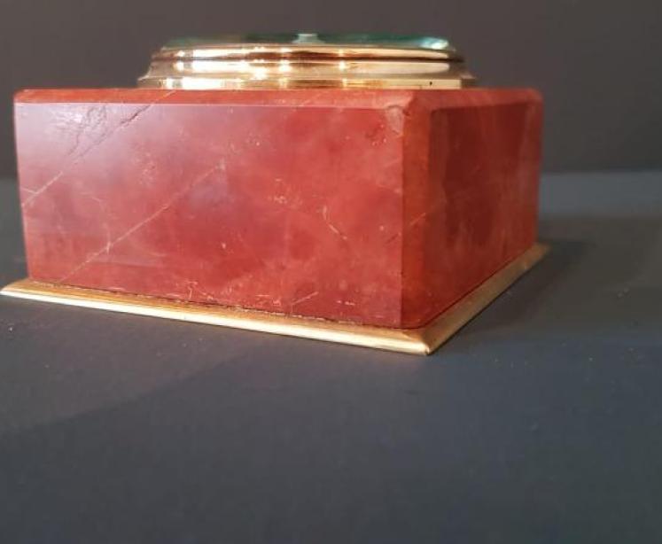  Edwardian Sienna Marble Desk Top Barometer - Image 3