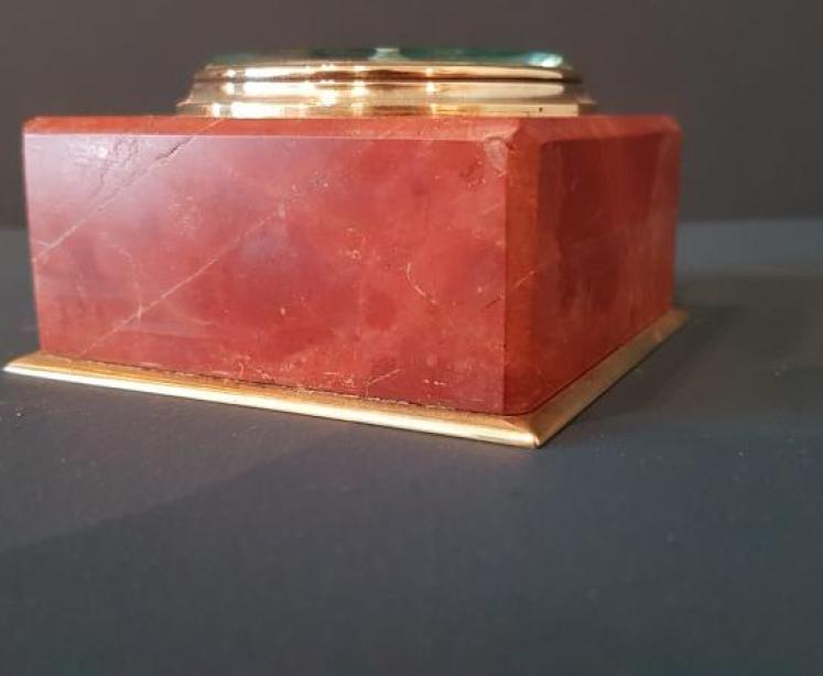  Edwardian Sienna Marble Desk Top Barometer - Image 4