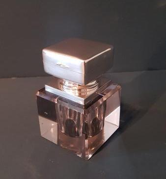 Large Art Deco Silver Ink Well and Stamp Box