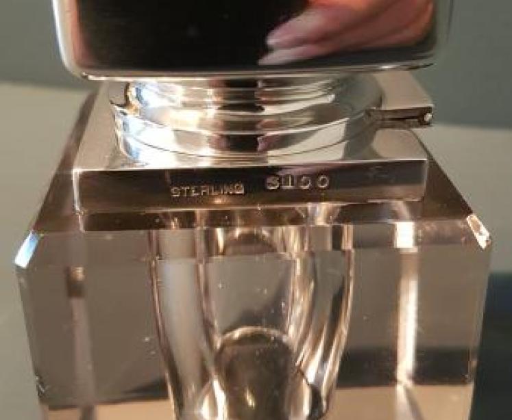 Large Art Deco Silver Ink Well and Stamp Box - Image 7