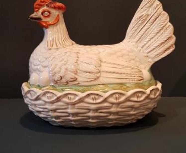 Rare Mid Victorian Staffordshire Egg Dish and Cover - Image 1