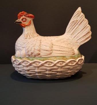 Rare Mid Victorian Staffordshire Egg Dish and Cover