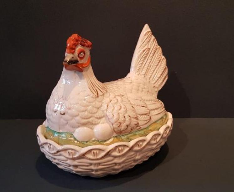 Rare Mid Victorian Staffordshire Egg Dish and Cover - Image 2