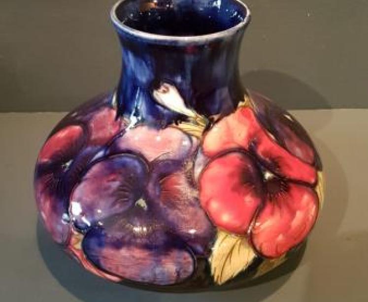 Large Moorcroft Pansy Vase - Image 1