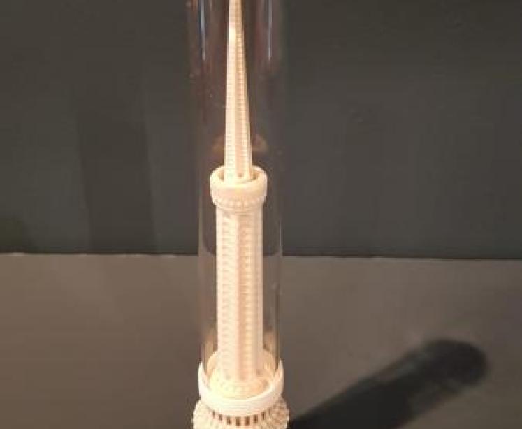 Antique Carved and Turned Bone Desk Thermometer  - Image 1