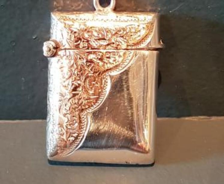 Edwardian Silver and 9ct Gold Vesta Case - Image 1