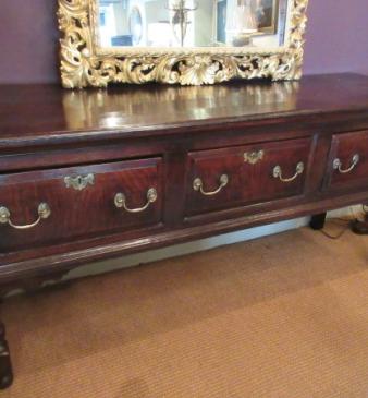 George II Period Oak Three Drawer Dresser