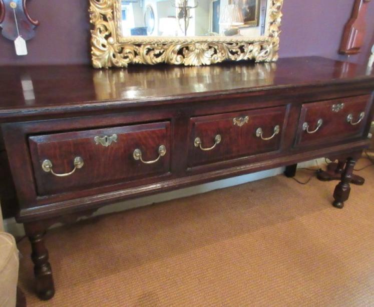 George II Period Oak Three Drawer Dresser - Image 1