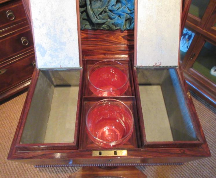 Fine Regency Period Rosewood Teapoy - Image 3