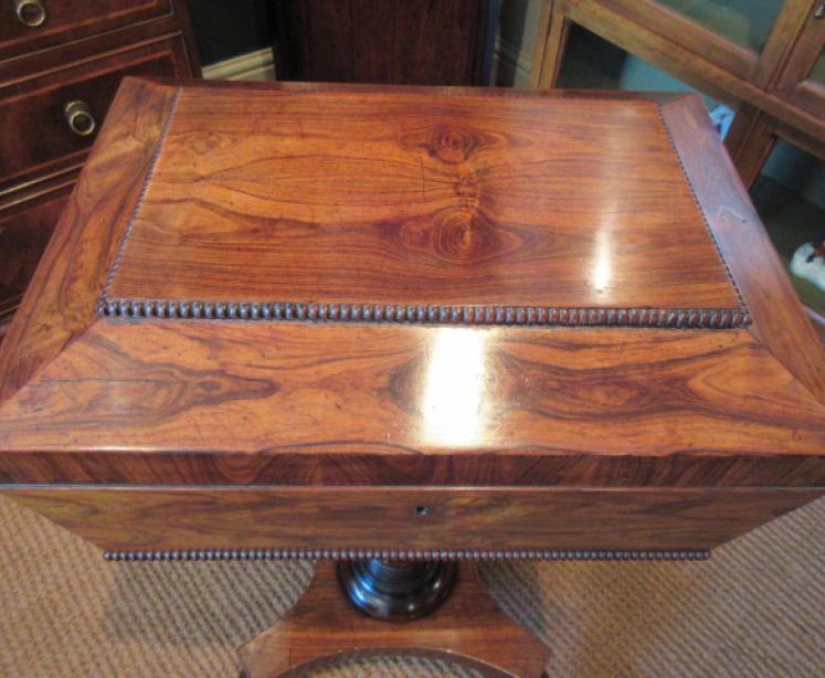 Fine Regency Period Rosewood Teapoy - Image 5