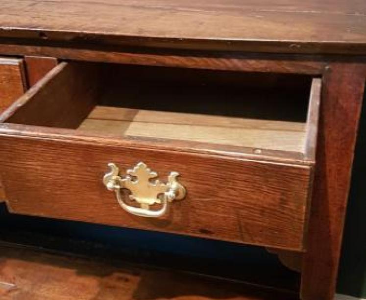 Small George II Oak and Fruitwood Open Pot Board Dresser - Image 3