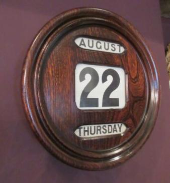 Antique Polished Oak Perpetual Wall Calendar