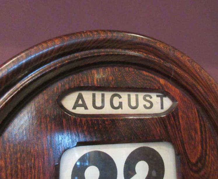 Antique Polished Oak Perpetual Wall Calendar - Image 3