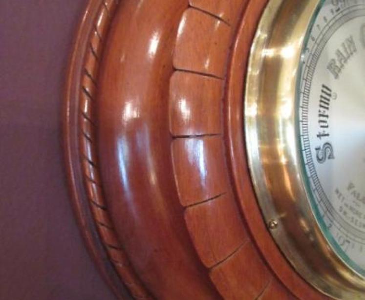 Antique Polished Mahogany Negretti & Zambra Barometer - Image 4