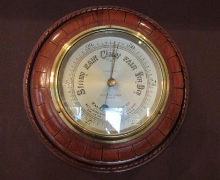 Antique Polished Mahogany Negretti & Zambra Barometer - Image 7
